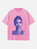 Rihanna Print Round Neck T-shirt