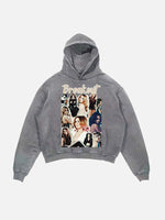 Miley Cyrus Print Slant Pockets Hoodie