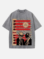 Daft Punk Print Round Neck T-shirt