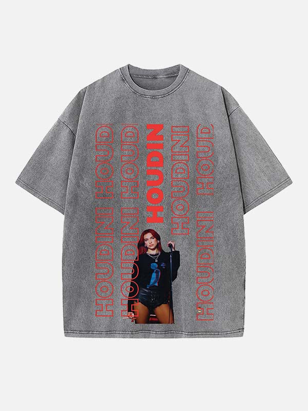 Dua Lipa Print Round Neck T-shirt