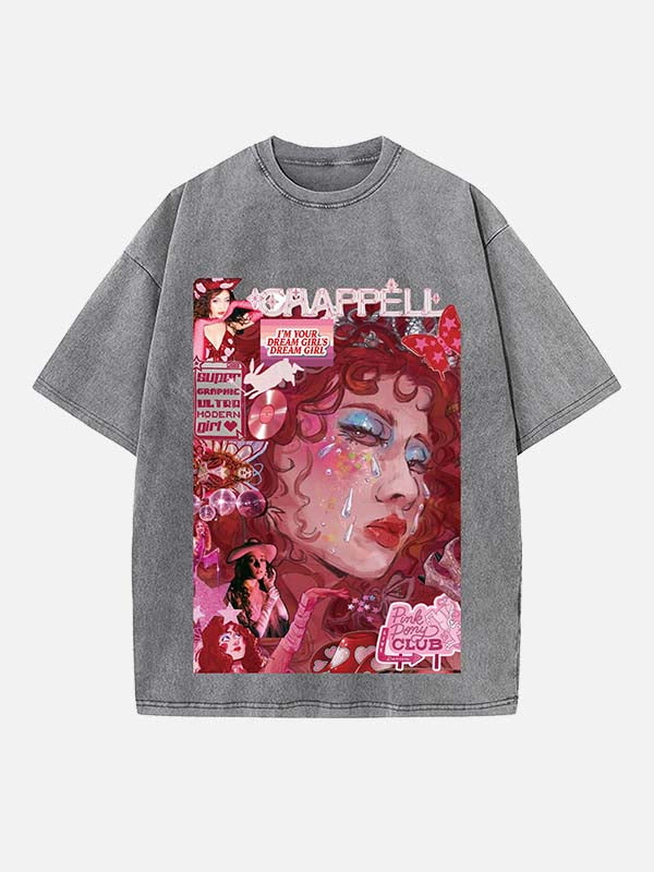 Chappell Roan Print Round Neck T-shirt