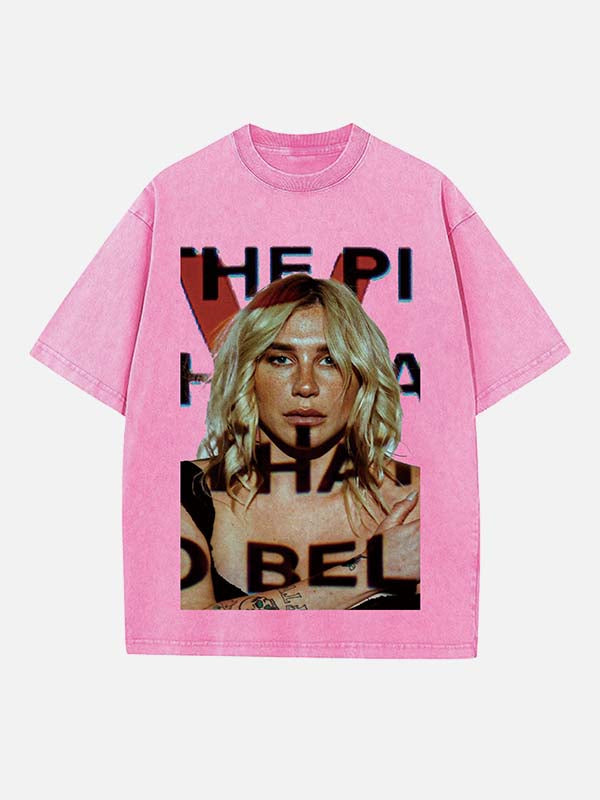Kesha Print Round Neck T-shirt