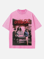 Gorillaz Print Round Neck T-shirt