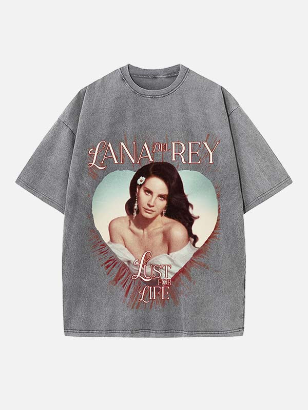 Lana Del Rey Print Round Neck T-shirt