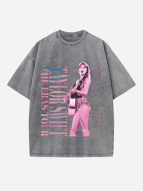 Taylor Swift Print Round Neck T-shirt