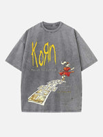 Korn Print Round Neck T-shirt