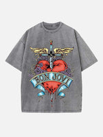Bon Jovi Print Round Neck T-shirt