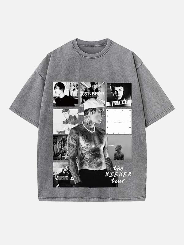 Justin Bieber Print Round Neck T-shirt