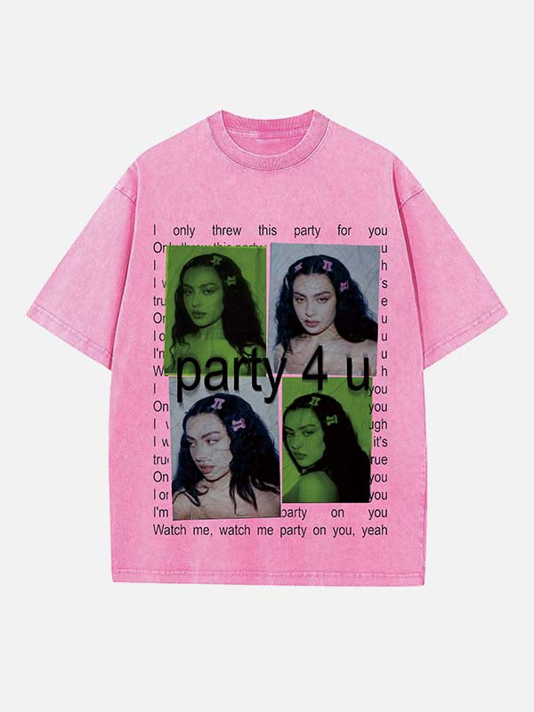 Charli xcx Print Round Neck T-shirt