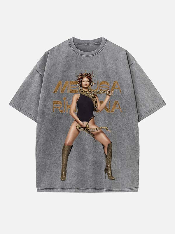 Rihanna Print Round Neck T-shirt