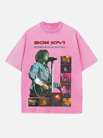 Bon Jovi Print Round Neck T-shirt