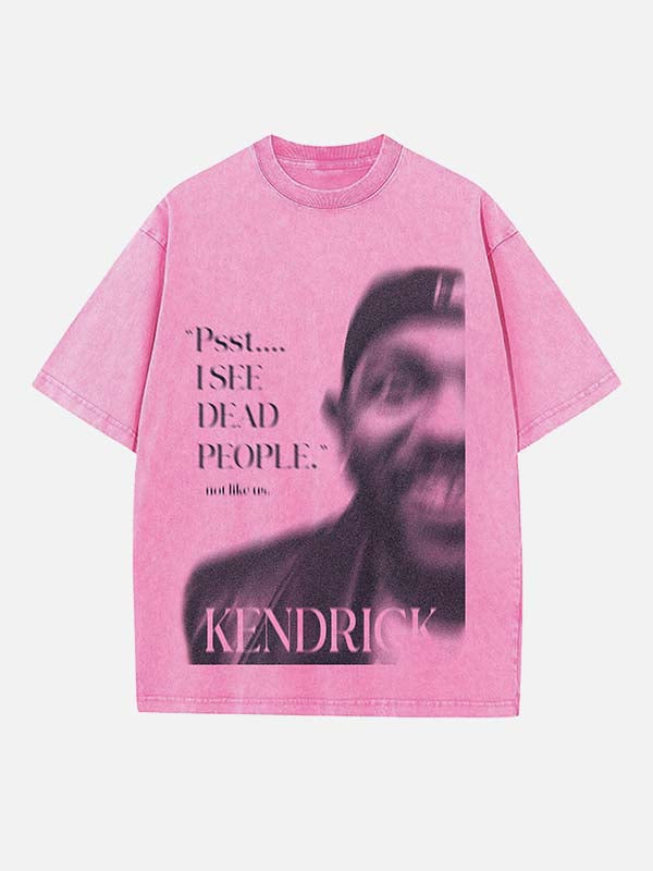 Kendrick Lamar Print Round Neck T-shirt