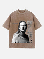 Taylor Swift Print Round Neck T-shirt