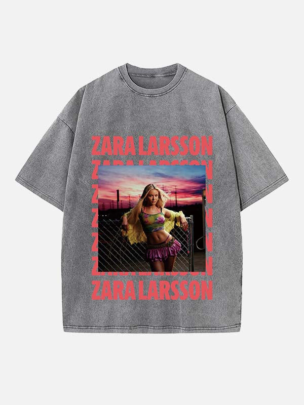 Zara Larsson Print Round Neck T-shirt
