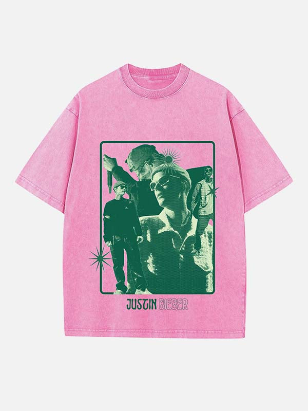 Justin Bieber Print Round Neck T-shirt