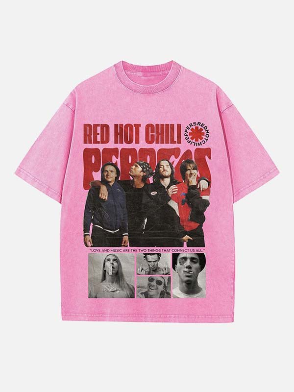 Red Hot Chili Peppers Print Round Neck T-shirt