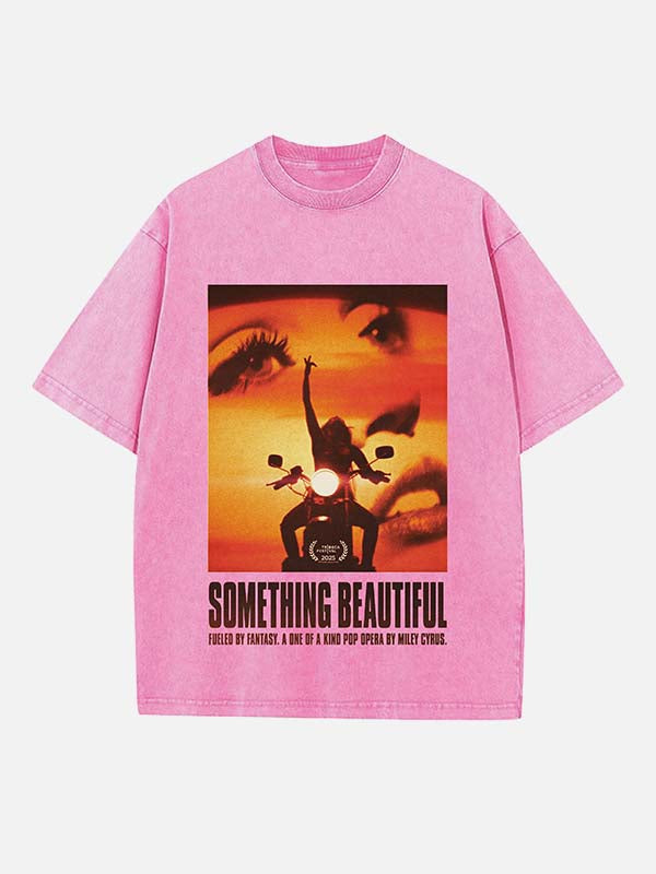 Miley Cyrus Print Round Neck T-shirt