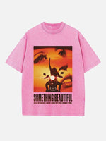 Miley Cyrus Print Round Neck T-shirt