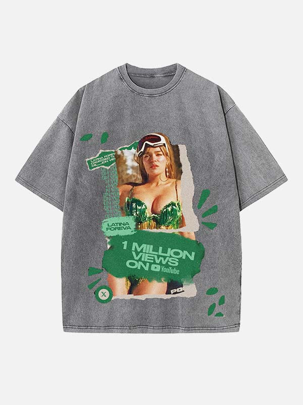 Karol G Print Round Neck T-shirt