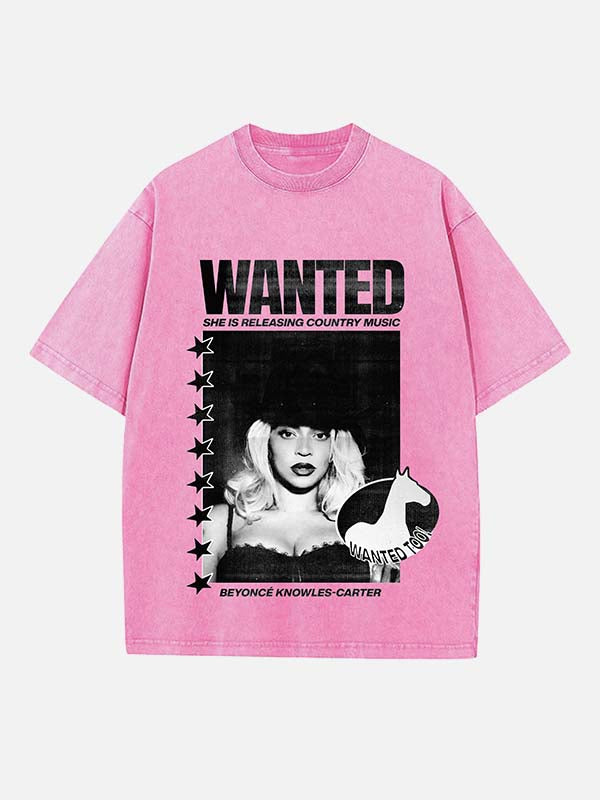 Beyoncé Print Round Neck T-shirt