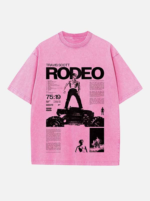 Travis Scott Print Round Neck T-shirt