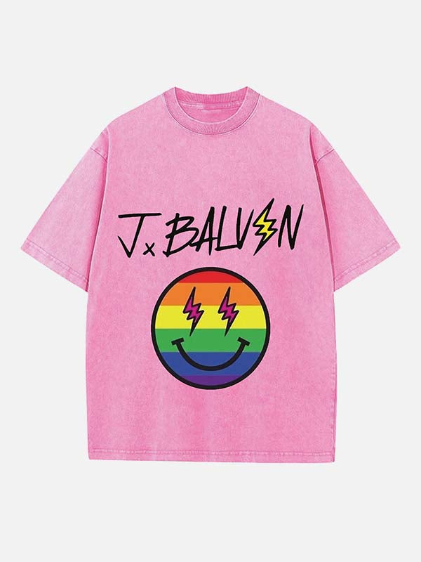 J Balvin Print Round Neck T-shirt