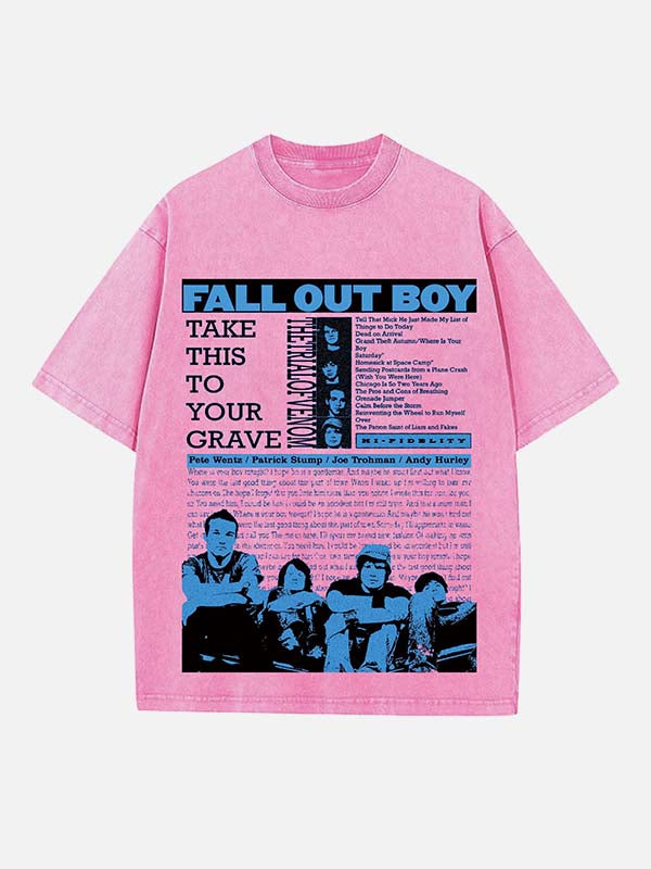Fall Out Boy Print Round Neck T-shirt