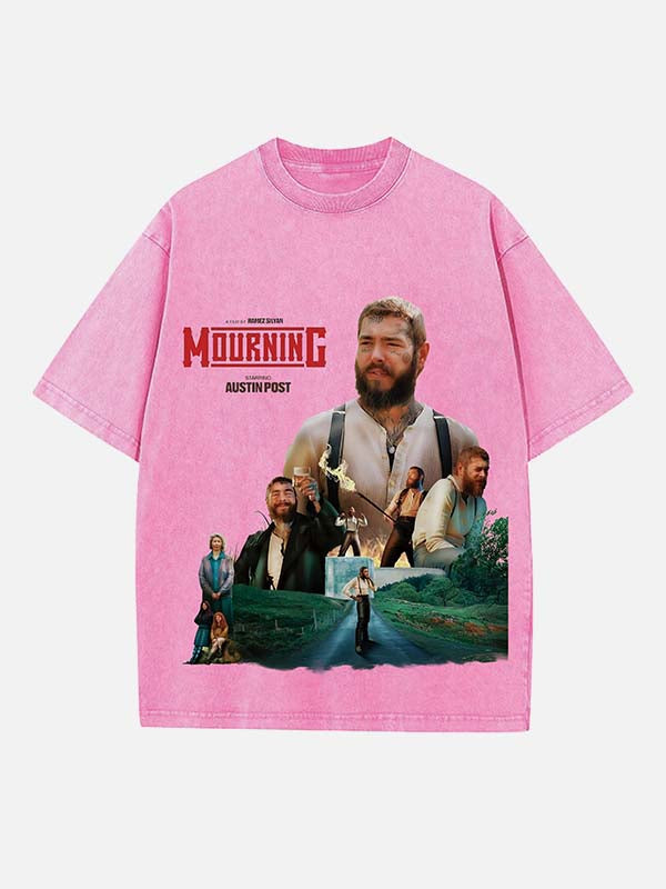 Post Malone Print Round Neck T-shirt