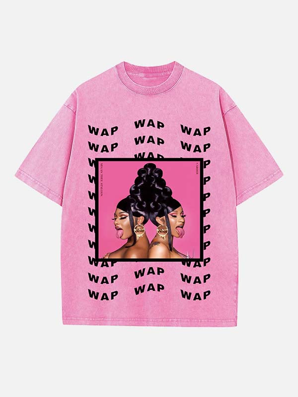 Cardi B Print Round Neck T-shirt