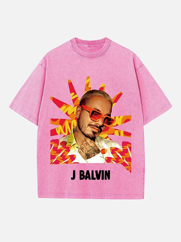 J Balvin Print Round Neck T-shirt