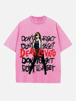 Demi Lovato Print Round Neck T-shirt