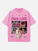 Dua Lipa Print Round Neck T-shirt