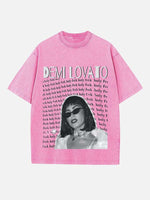 Demi Lovato Print Round Neck T-shirt
