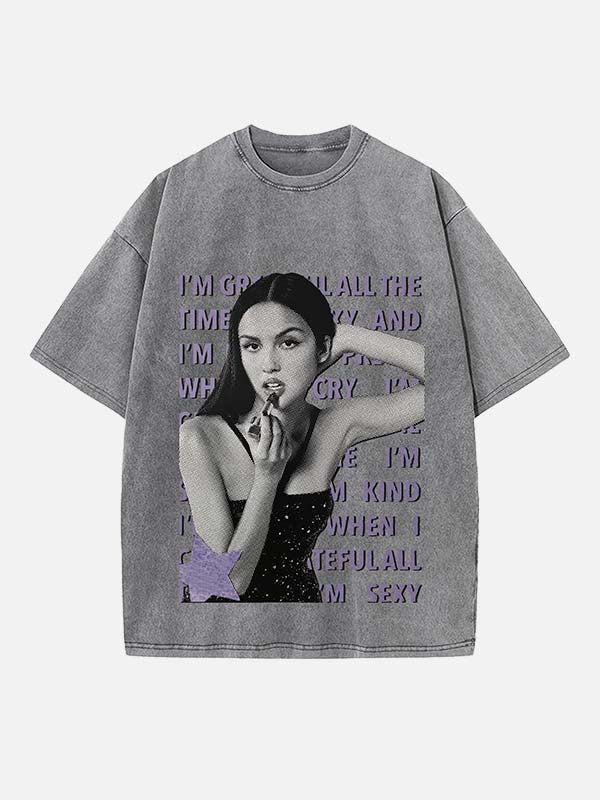 Olivia Rodrigo Print Round Neck T-shirt