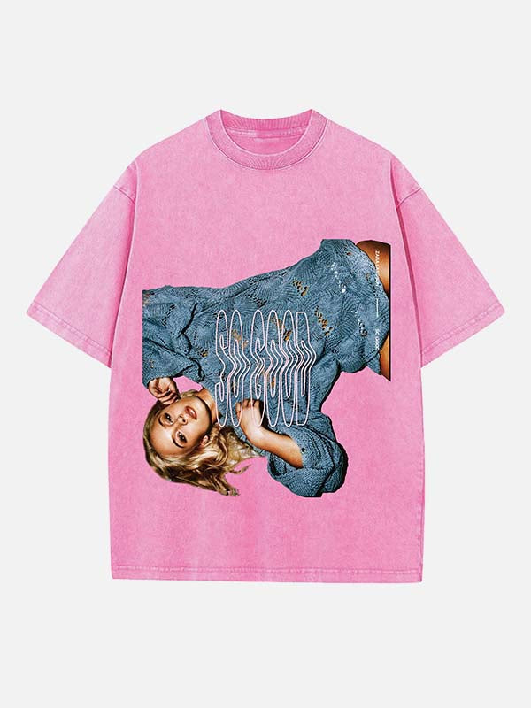 Zara Larsson Print Round Neck T-shirt