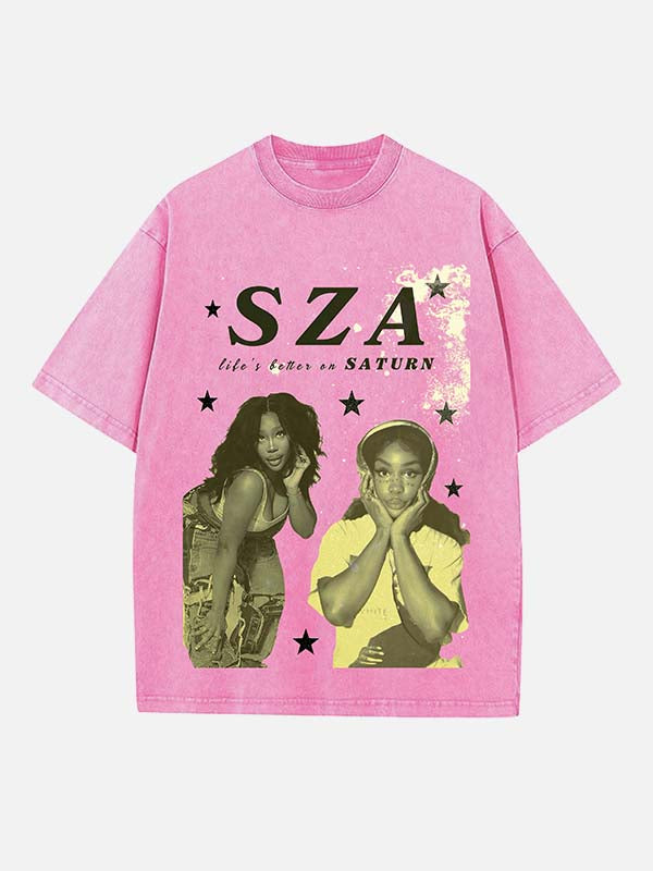 SZA Print Round Neck T-shirt