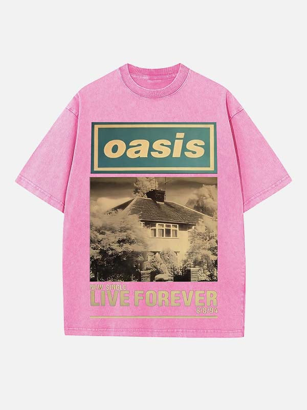 Oasis Print Round Neck T-shirt