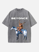 Beyoncé Print Round Neck T-shirt