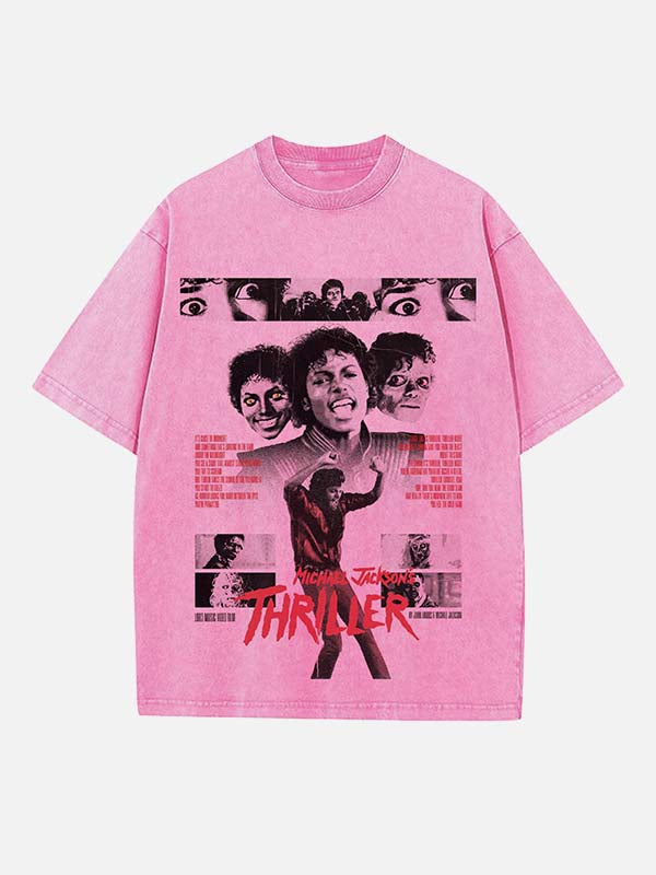 Michael Jackson Print Round Neck T-shirt