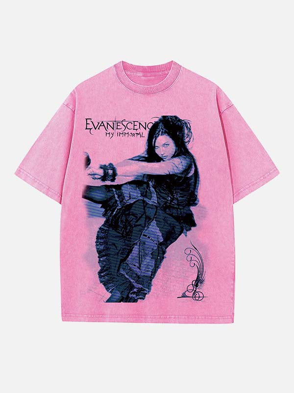 Evanescence Print Round Neck T-shirt