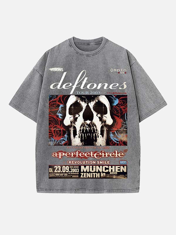 Deftones Print Round Neck T-shirt