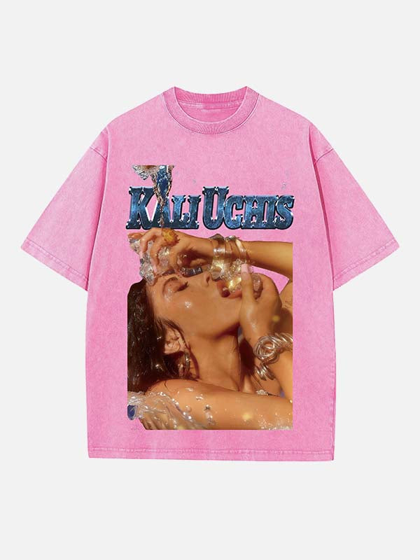 Kali Uchis Print Round Neck T-shirt