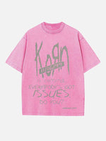 Korn Print Round Neck T-shirt