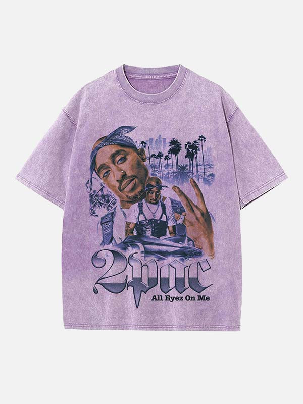 2Pac Print Round Neck T-shirt