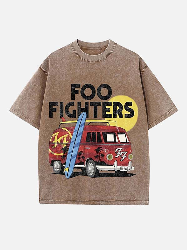 Foo Fighters Print Round Neck T-shirt