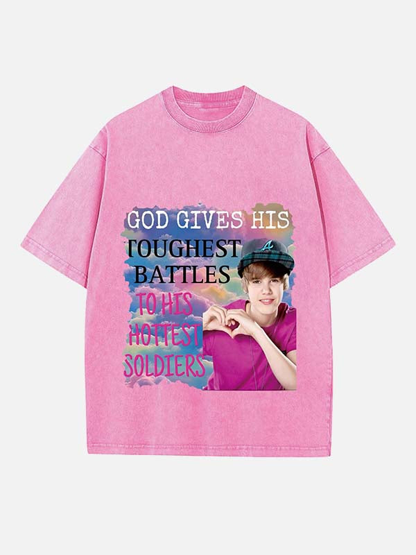 Justin Bieber Print Round Neck T-shirt