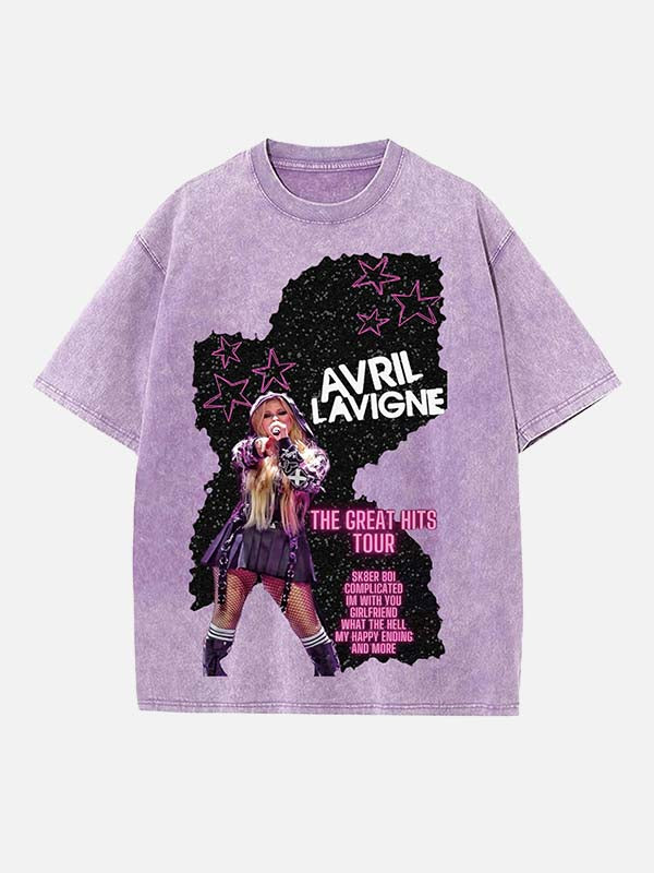 Avril Lavigne Print Round Neck T-shirt
