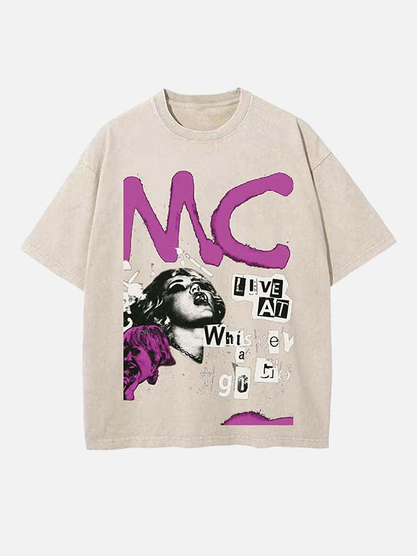 Miley Cyrus Print Round Neck T-shirt