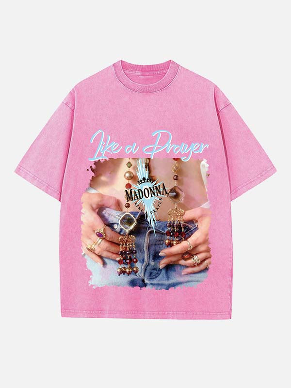 Madonna Print Round Neck T-shirt