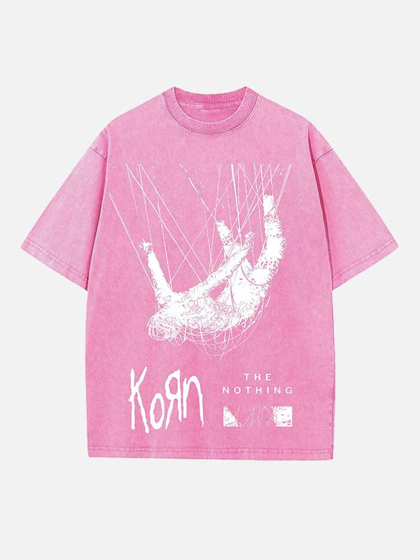 Korn Print Round Neck T-shirt